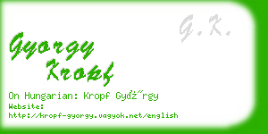 gyorgy kropf business card